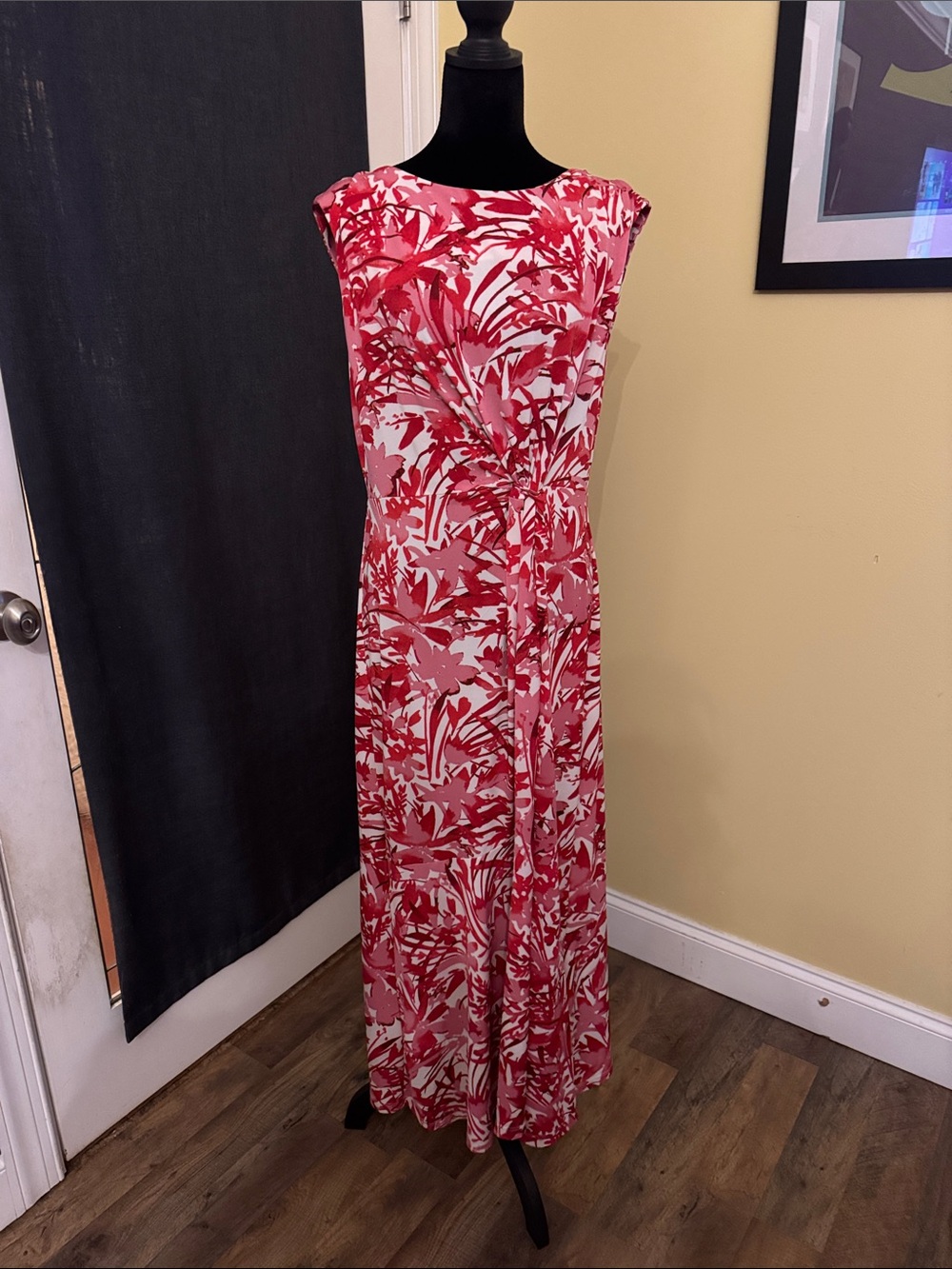 Lane Bryant Red and White Floral Maxi Dress